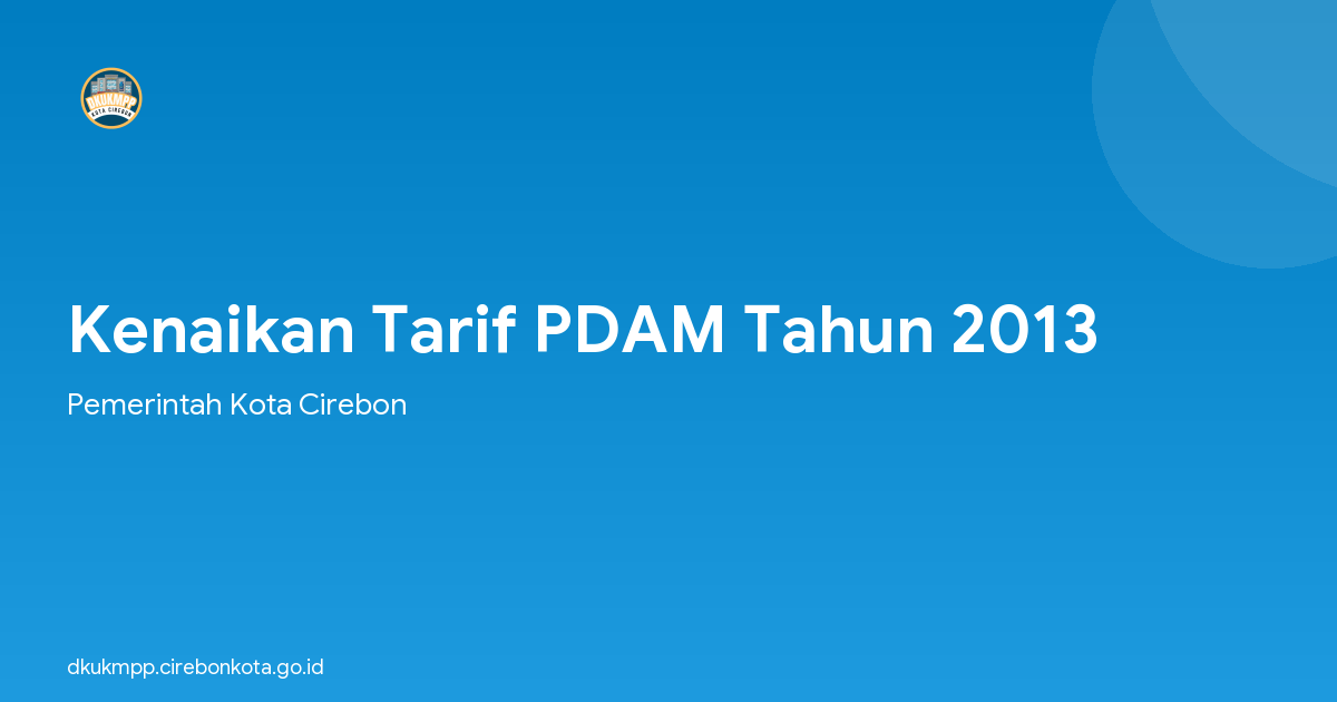 Kenaikan Tarif PDAM Tahun 2013