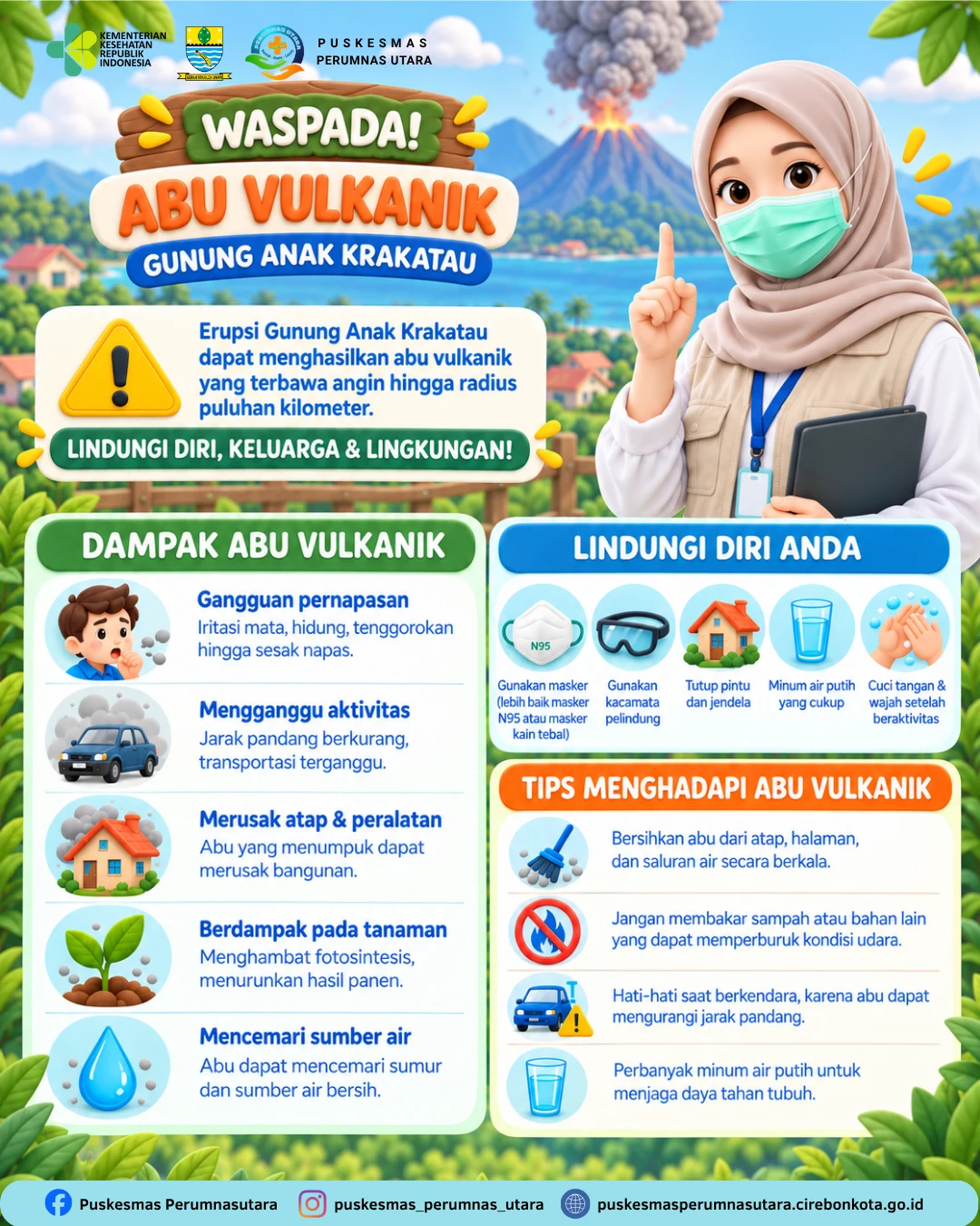 Jangan Tunggu Terpapar, Mari Lindungi Diri dari Abu Vulkanik